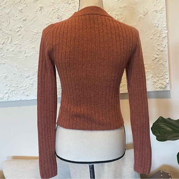 Madewell Women's Readfield Pullover Sweater Rust Orange Wool Sz S NI058 - Picture 5 of 9